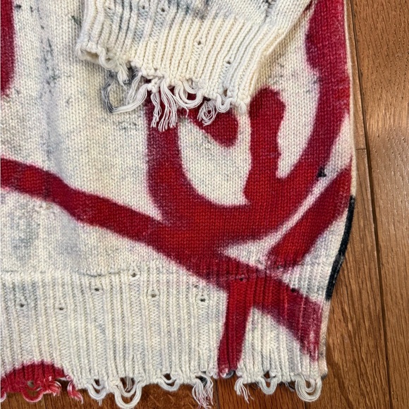 Women’s R13 Graffiti Crewneck Sweater - Medium - Picture 3 of 7